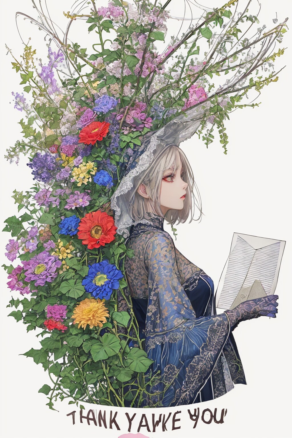 [佳人と花便り]