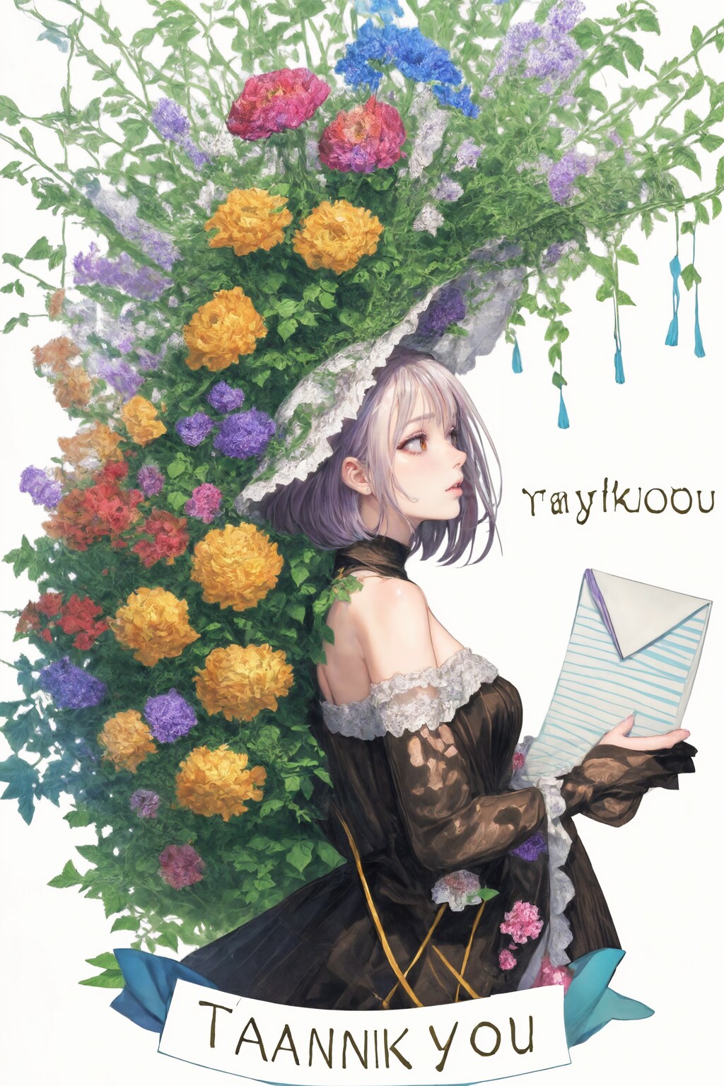 [佳人と花便り]