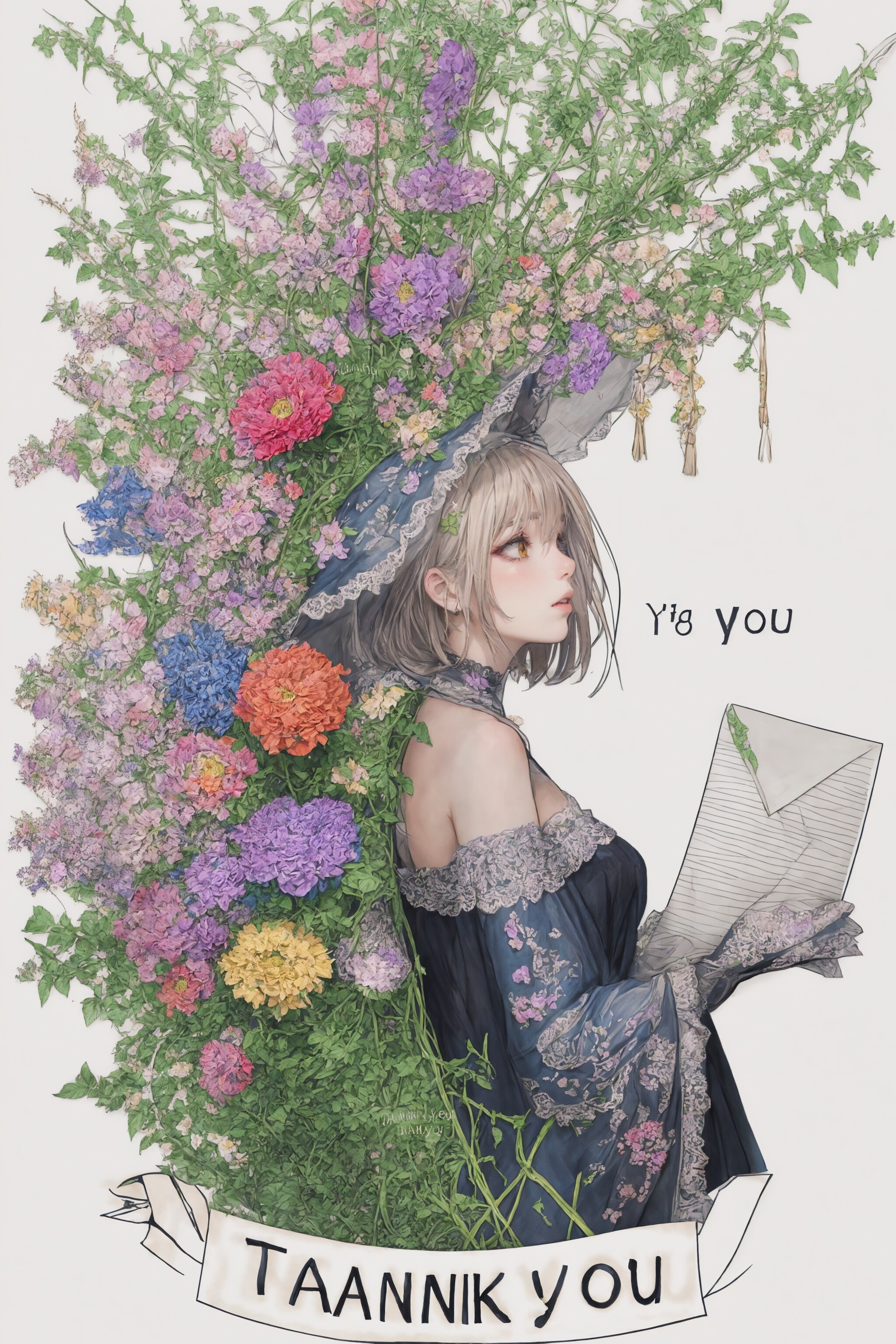 [佳人と花便り]