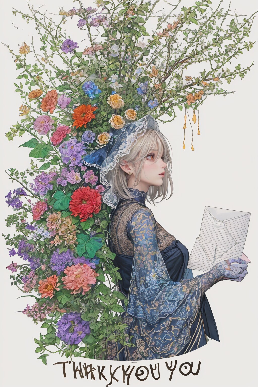 [佳人と花便り]