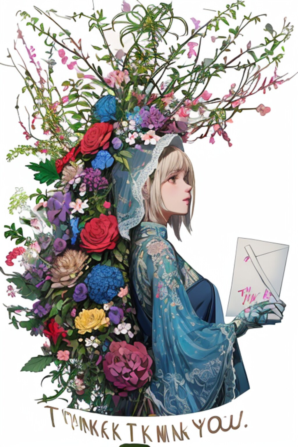 [佳人と花便り]