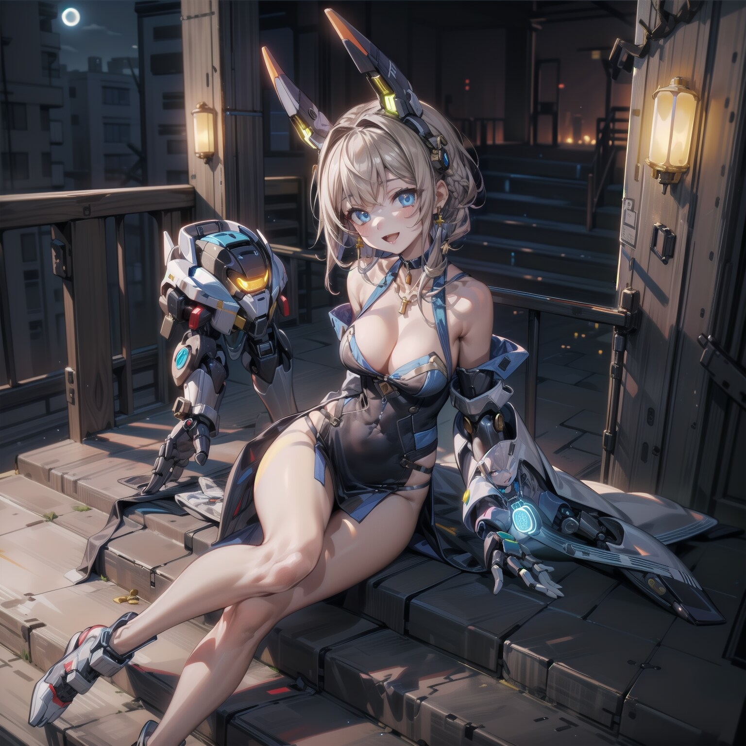 ロボアームと夜の街