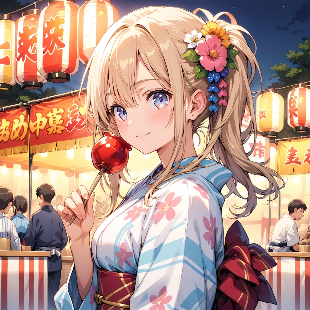 りんご飴澄んだ夜空とちちぷいや　弾