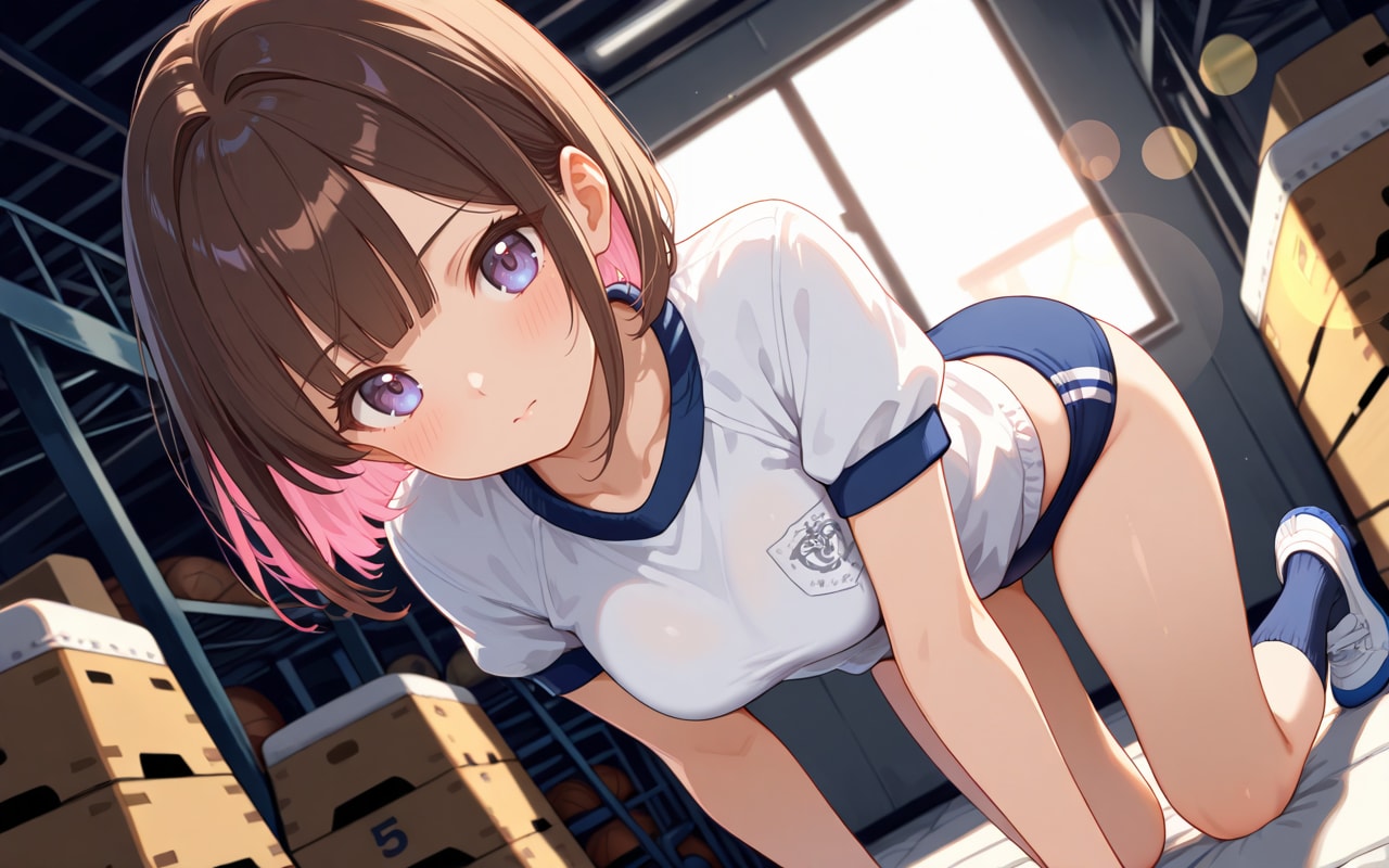 体育倉庫で脱いでくれるブルマ少女