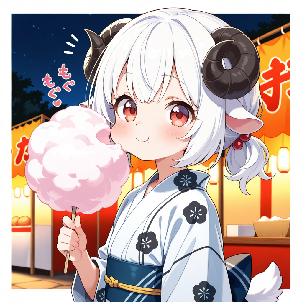 メイちゃんと綿菓子♡ | の人気AIイラスト・グラビア