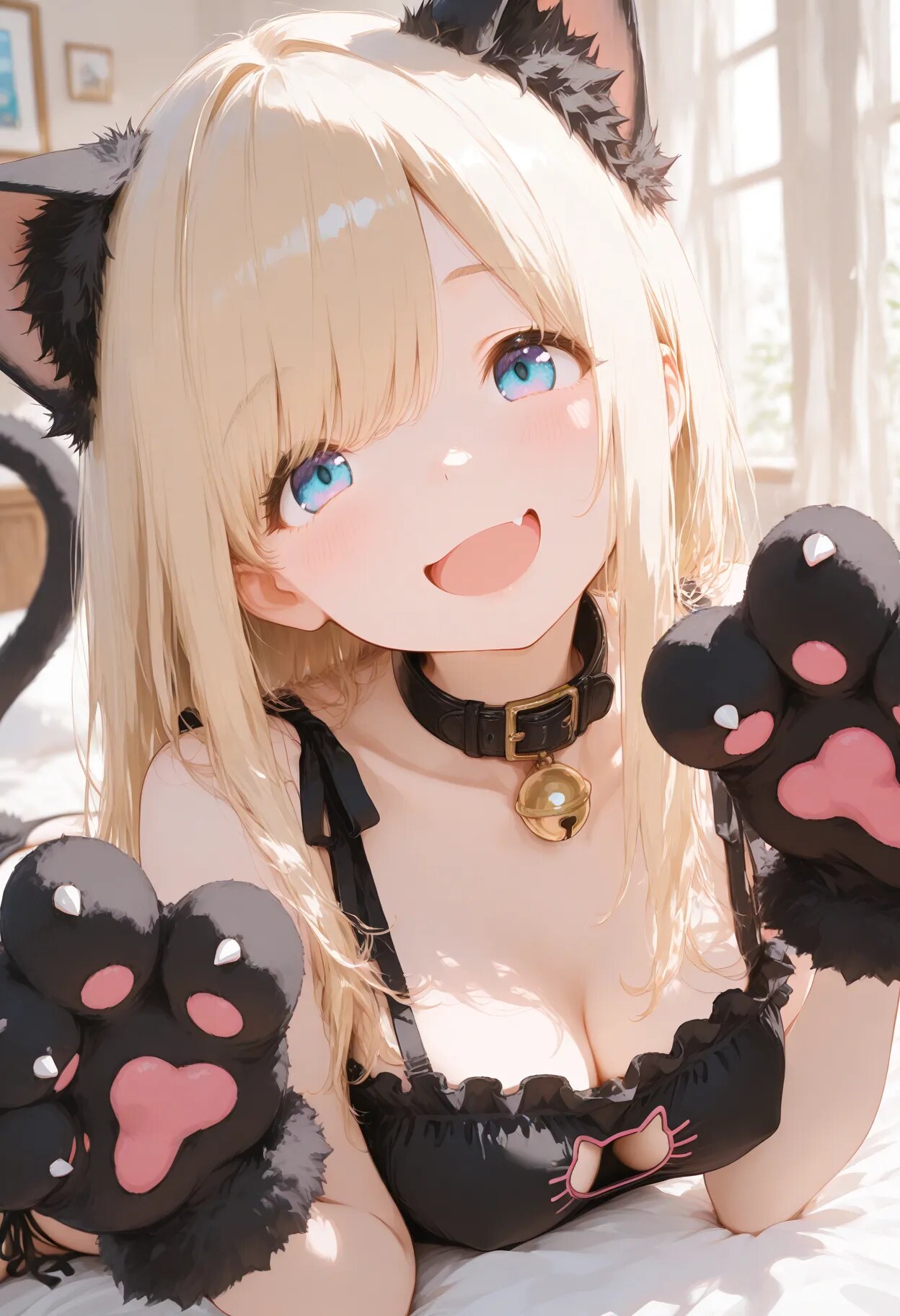 ブロンド猫娘ちゃんの猫下着