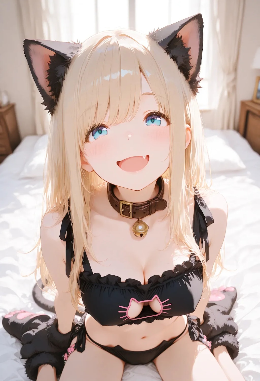 ブロンド猫娘ちゃんの猫下着