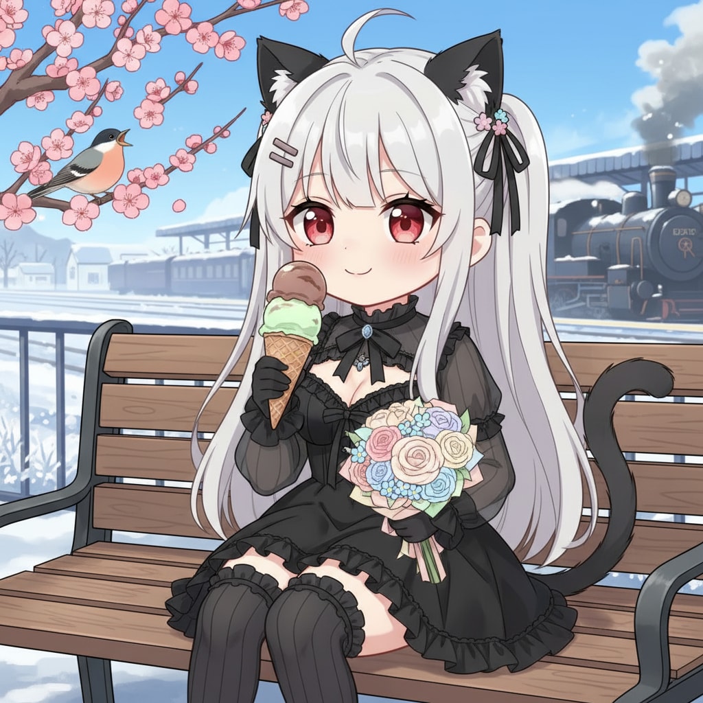 白ツイにゃん。2月19日 #チョコミントの日 #雨水 | の人気AIイラスト・グラビア