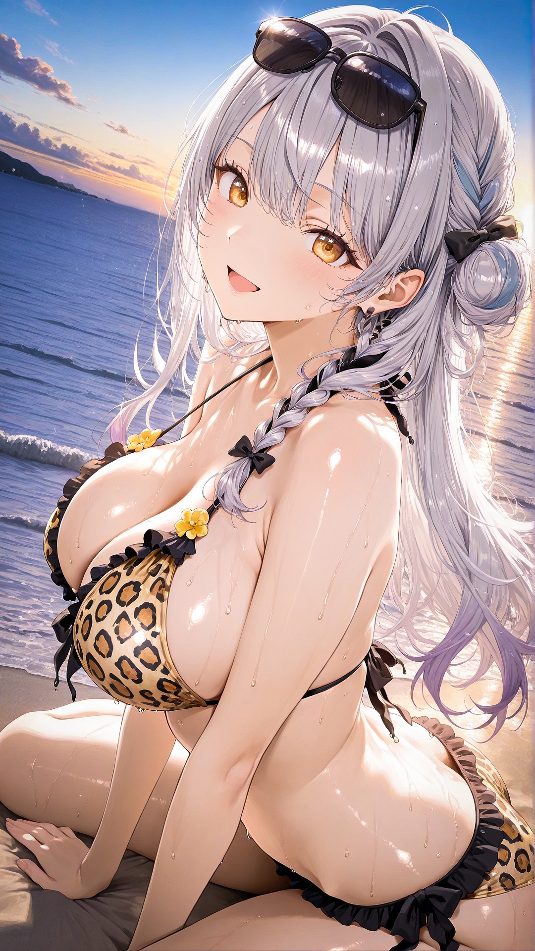 本日の水着　ヒョウ柄＆競水サイネさん