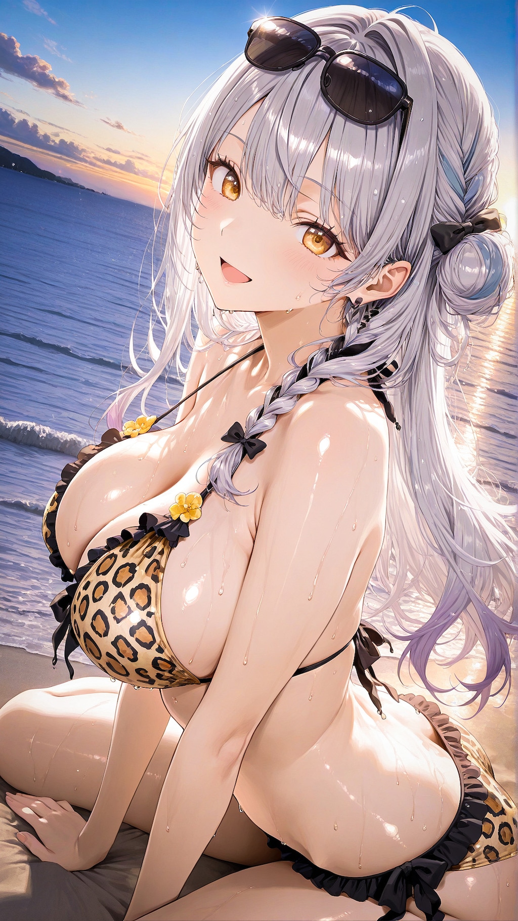 本日の水着　ヒョウ柄＆競水サイネさん