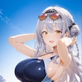 本日の水着　ヒョウ柄＆競水サイネさん 2枚目