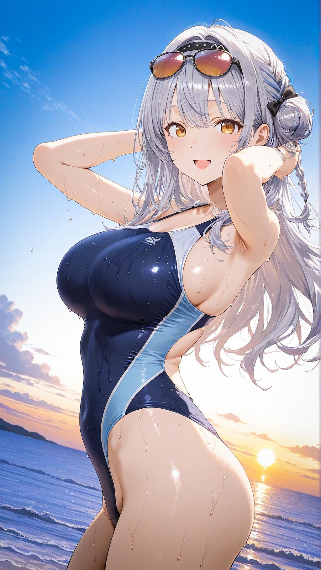 本日の水着　ヒョウ柄＆競水サイネさん