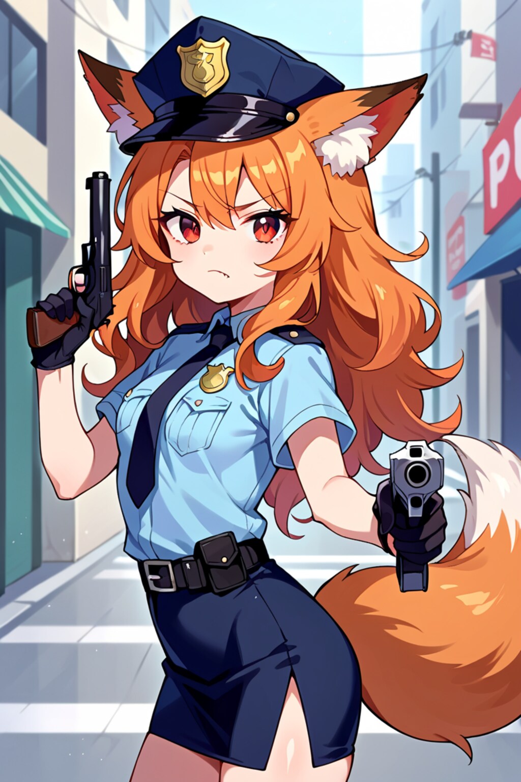 街路をパトロールする