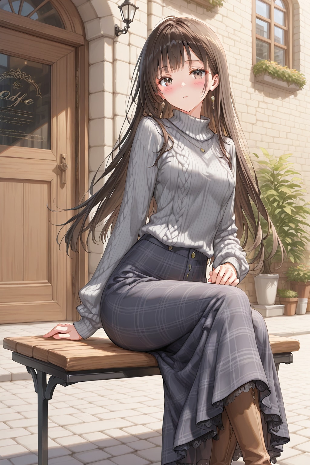 ベンチに座る子 | の人気AIイラスト・グラビア