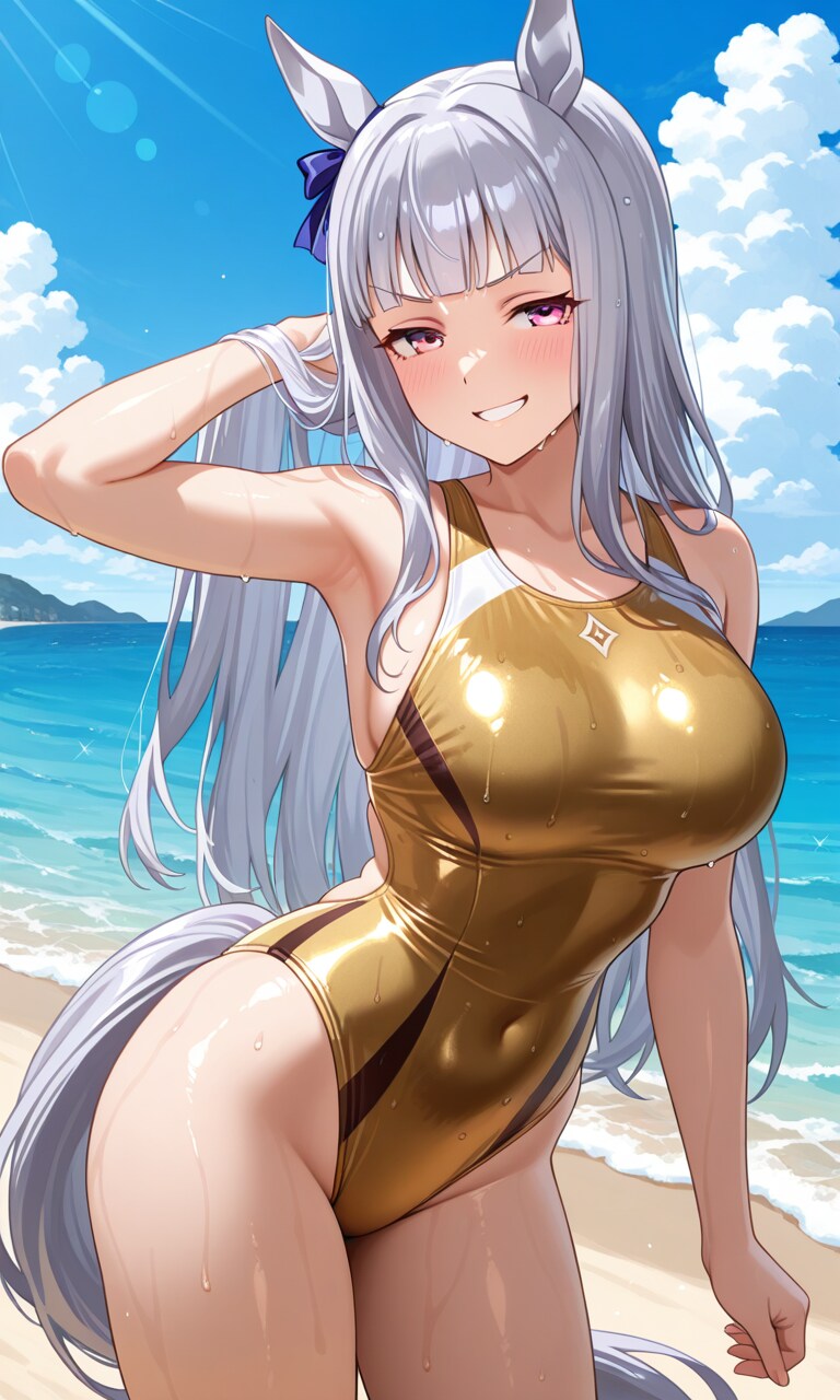 金色競泳水着ゴルシ＆ステゴ