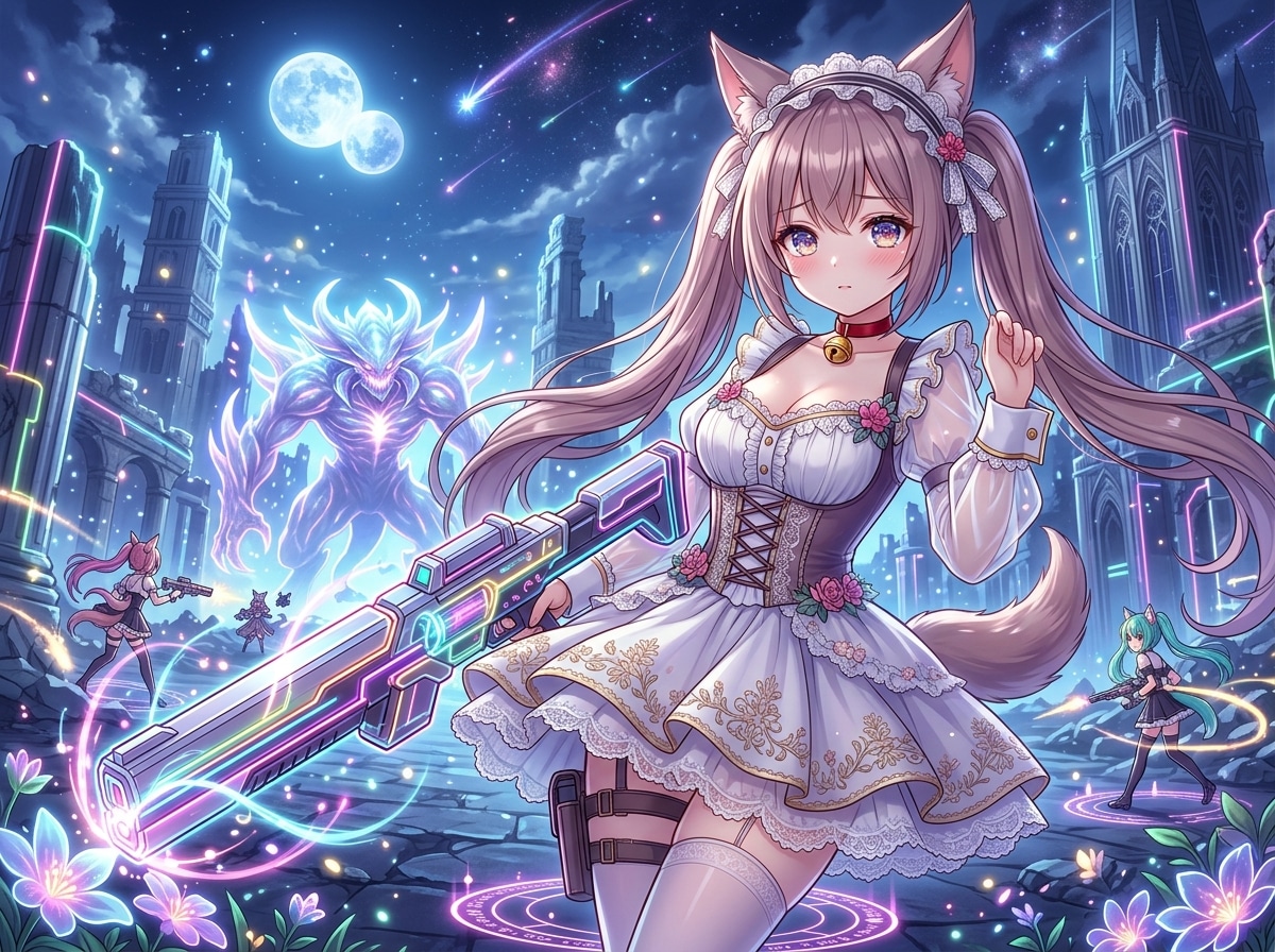 狐耳武装ツイメイド | の人気AIイラスト・グラビア