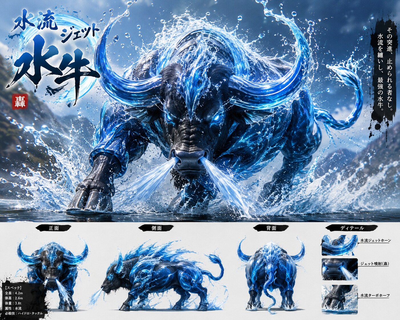 水流ジェット水牛