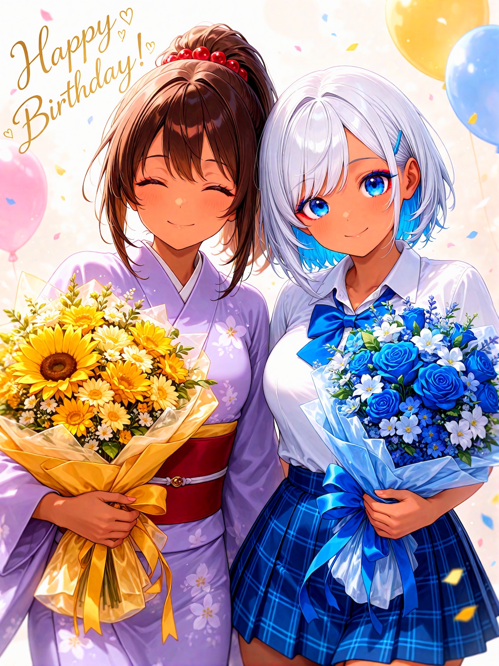 城ヶ崎アオイさん家のあやめさんとルミさん誕生日お祝いFA