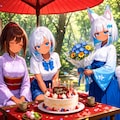 城ヶ崎アオイさん家のあやめさんとルミさん誕生日お祝いFA 2枚目