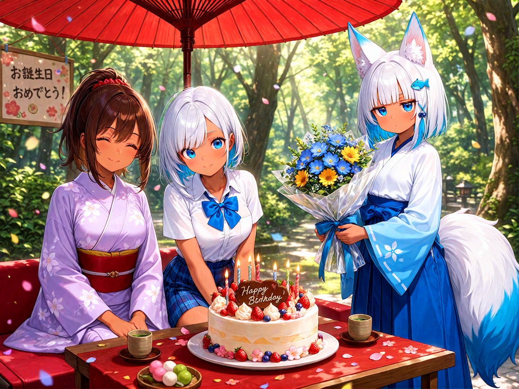 城ヶ崎アオイさん家のあやめさんとルミさん誕生日お祝いFA