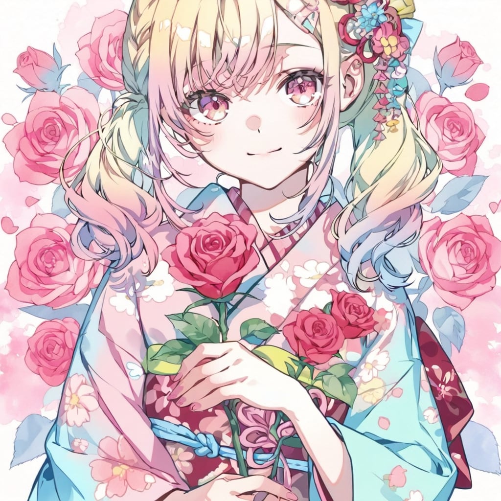 バラと着物 | の人気AIイラスト・グラビア