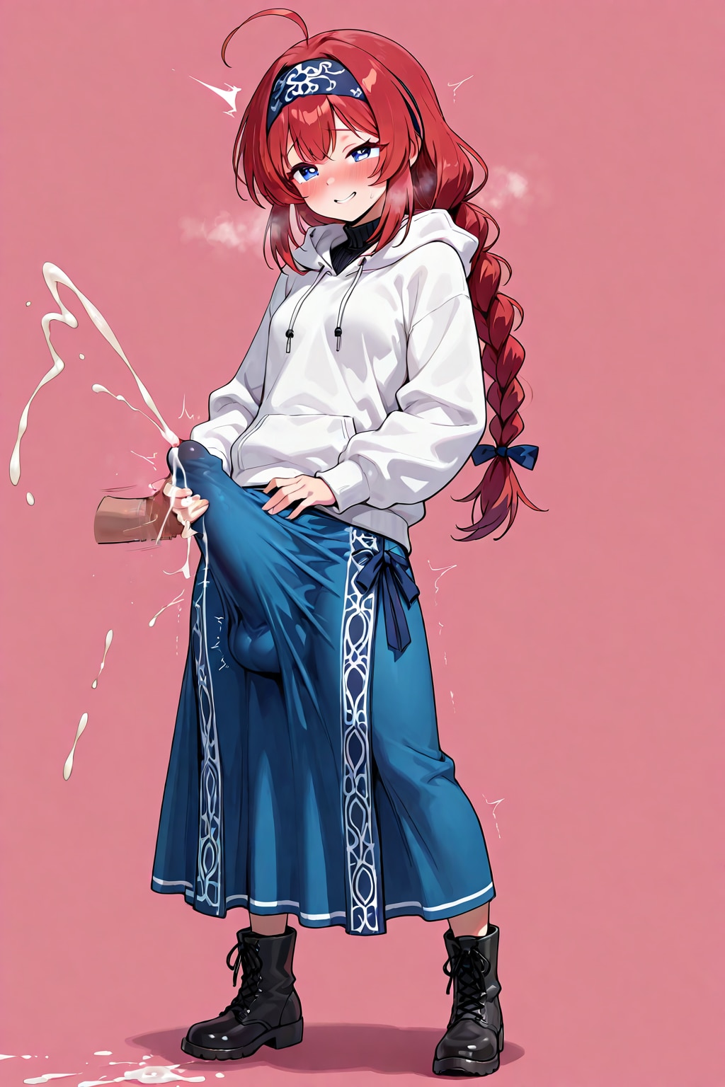 Saori-Kun having a hand job through her skirt