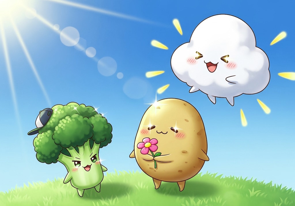 雲とジャガイモとブロッコリー