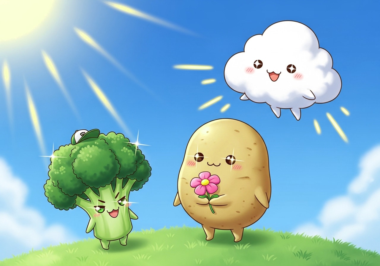 雲とジャガイモとブロッコリー | の人気AIイラスト・グラビア