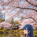 アニメの世界から桜を見に現実世界の観光地にやってきた女の子達♪ 6枚目