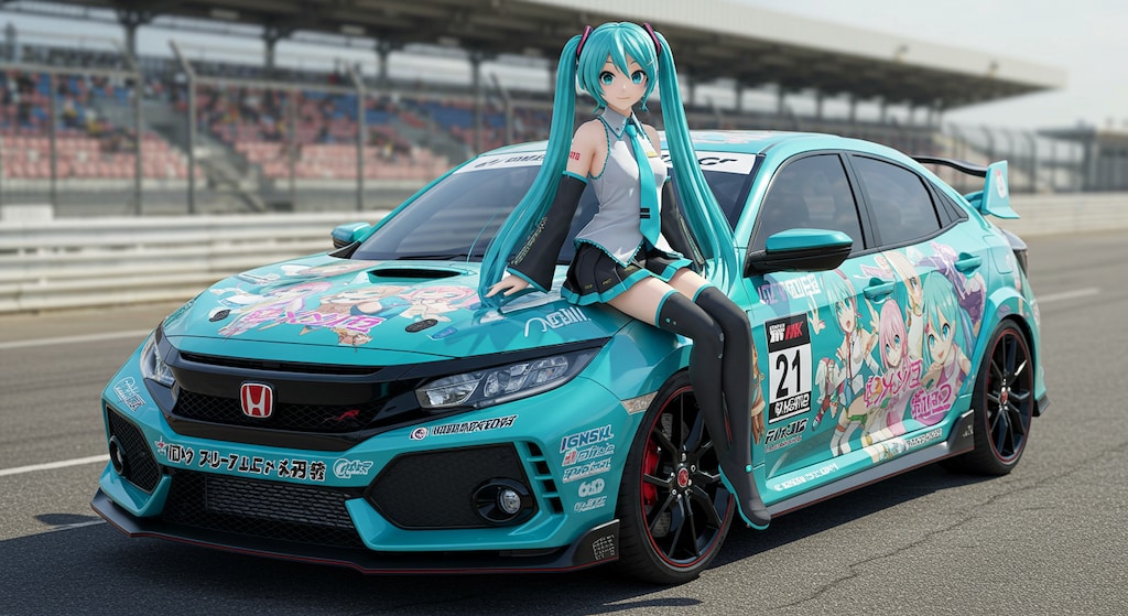 初音ミクとシビックタイプR
