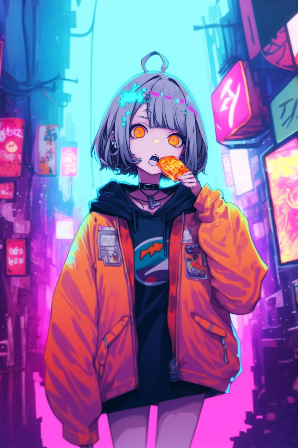 ファミチキ食べ歩き少女