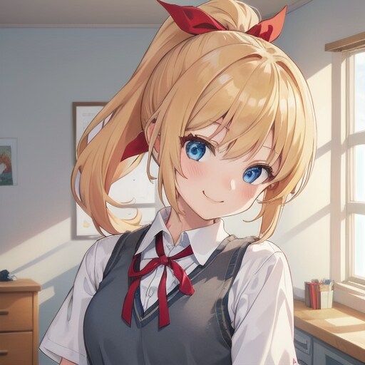 ちちぷいで生成された金髪ポニテの女の子