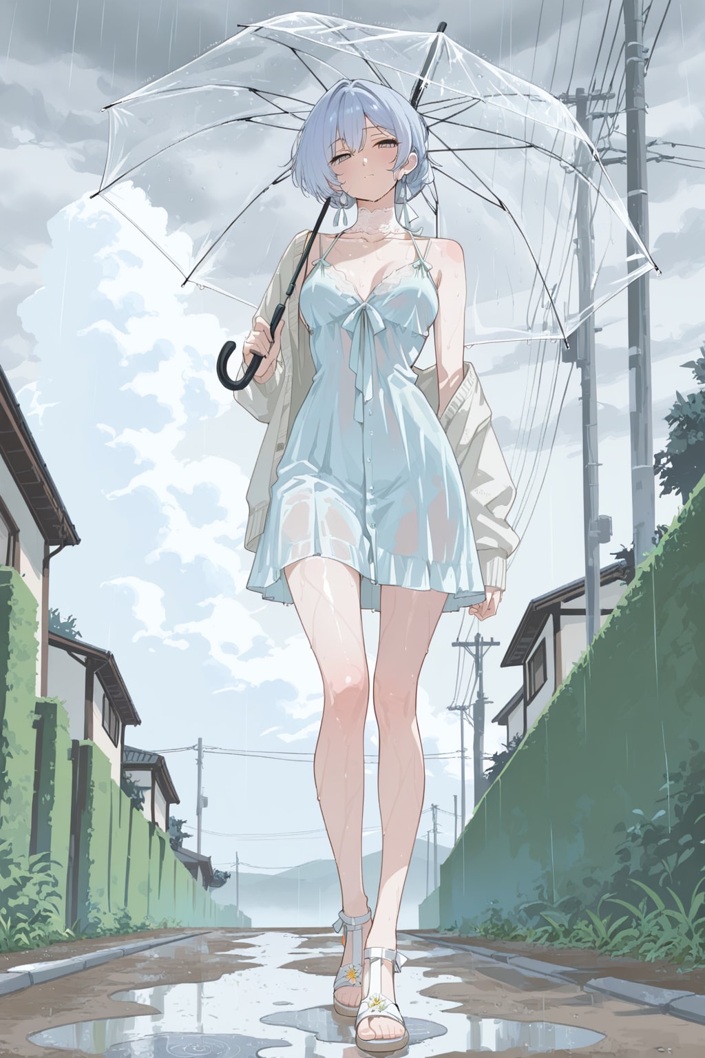 雨上がりの空を、足もとに