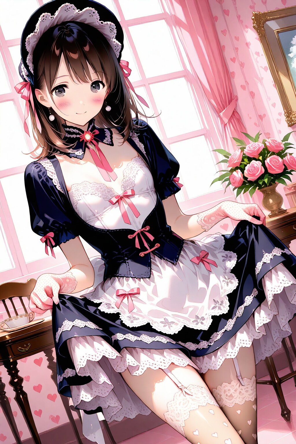 ロリィタ風メイド服 | の人気AIイラスト・グラビア