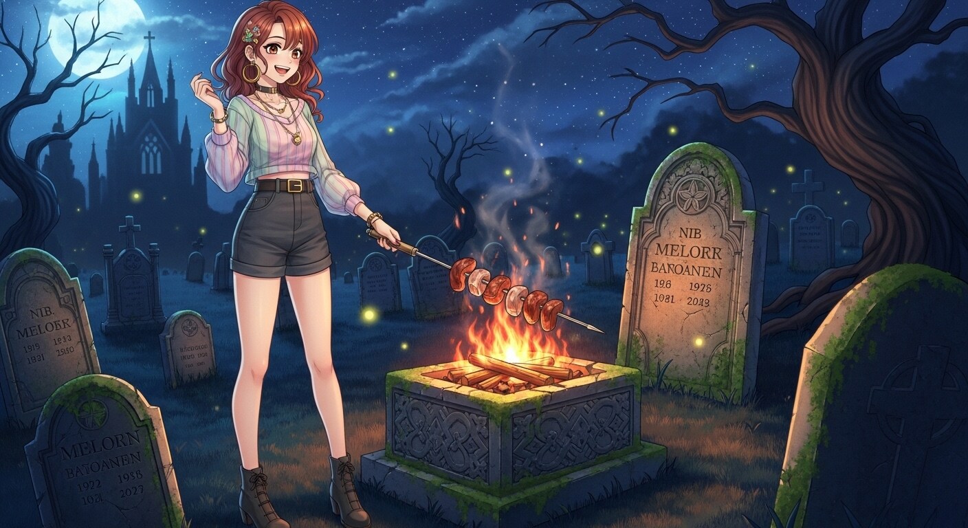 確か英吉利で墓石でBBQしたという話があったような・・・ | の人気AIイラスト・グラビア