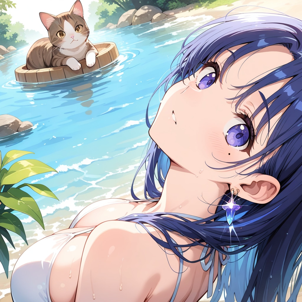 やっぱり泳げず、川でダイナミックに見返す、あい。それはちげえよｗ