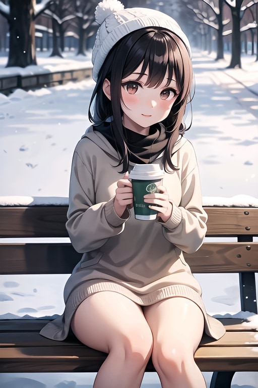 寒空の下でコーヒータイム
