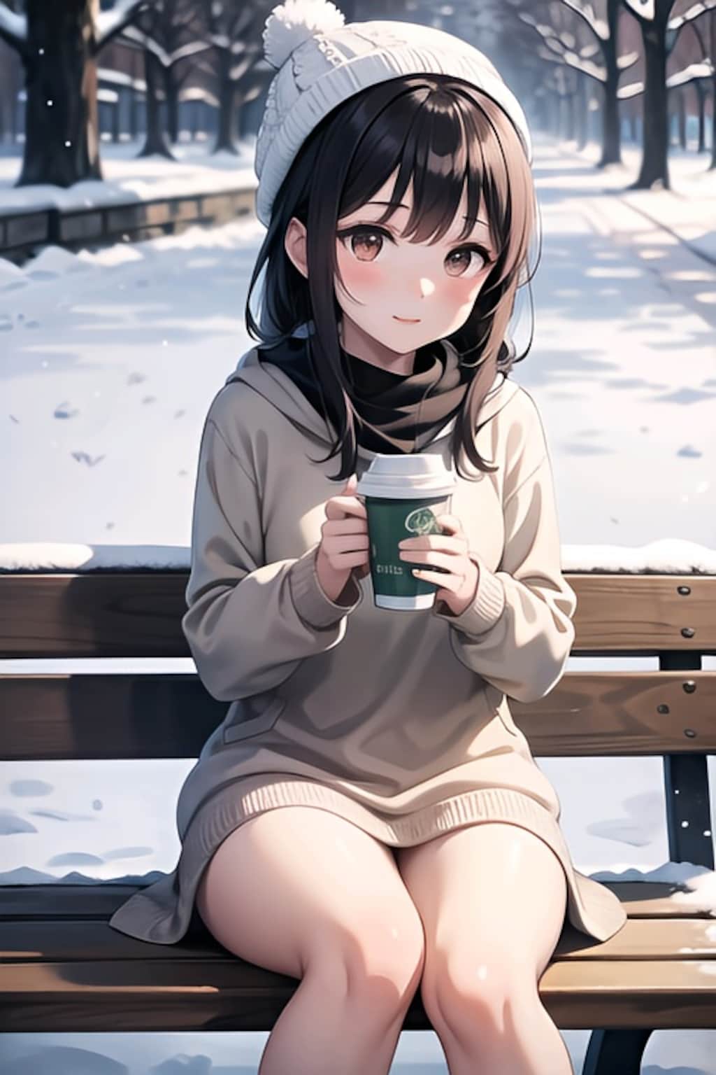 寒空の下でコーヒータイム