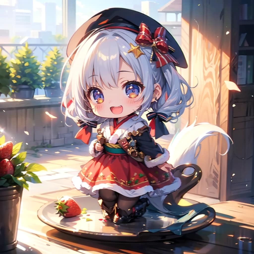 ・多少崩れ有り_苺とちびちゃん。 | の人気AIイラスト・グラビア