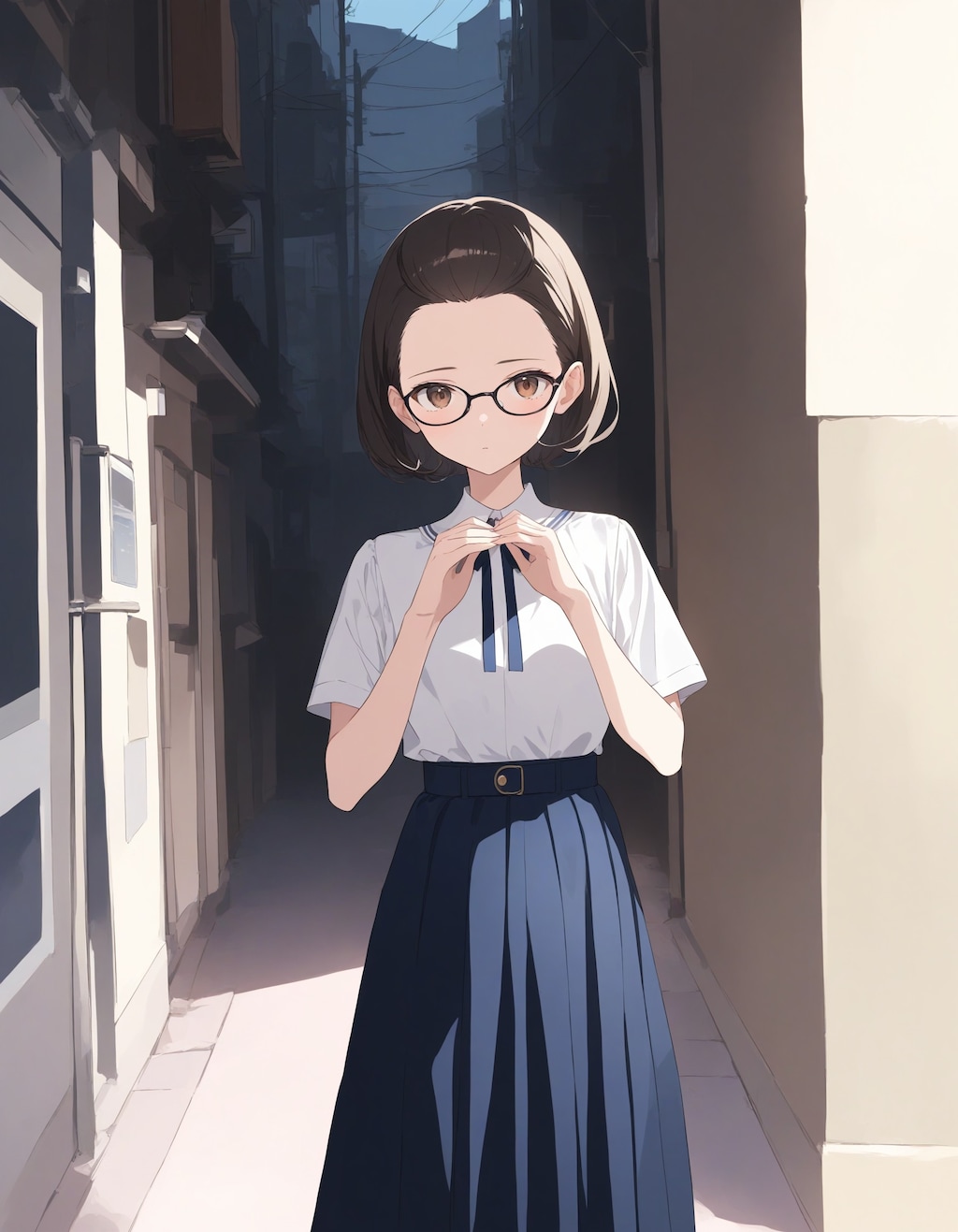 デコだし女学生