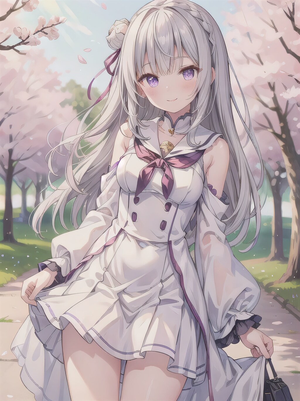 銀髪ロングでセーラー服の少女１６