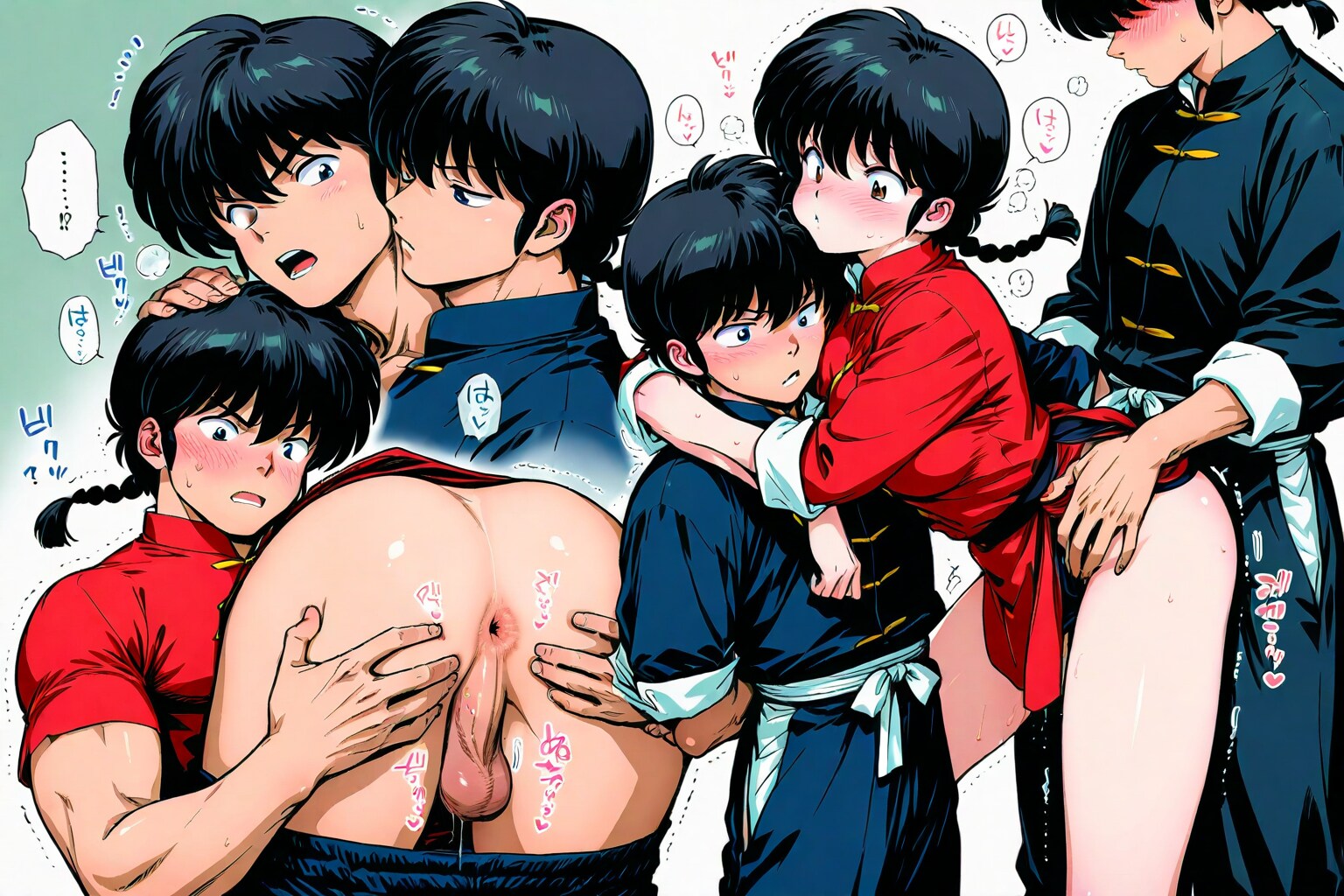 男と女の肛門の締まりを比べる乱馬