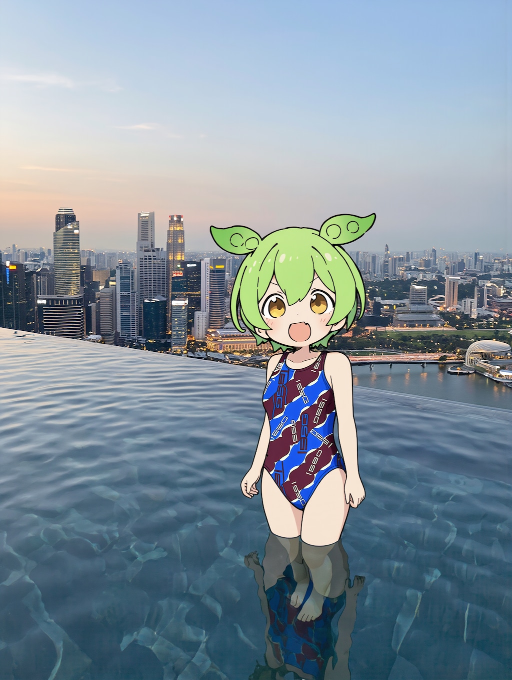 ずんだもんの競泳水着姿　第3弾