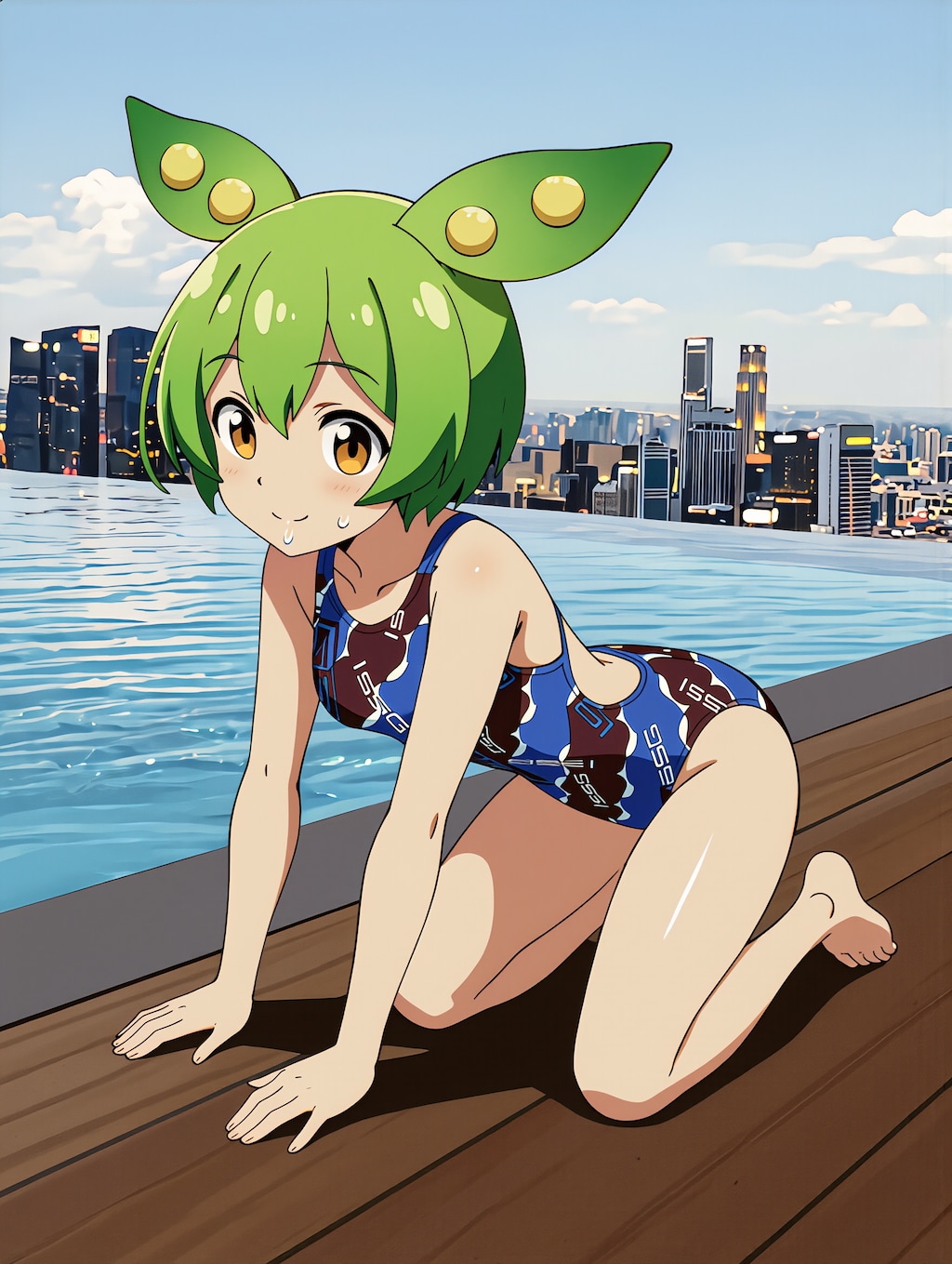 ずんだもんの競泳水着姿　第3弾