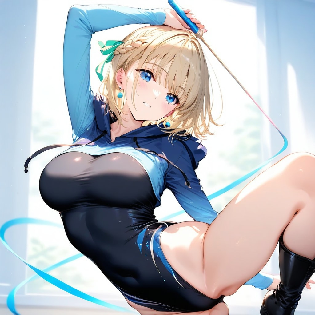 金髪ショート新体操美少女