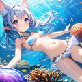 海中のケモ耳エルフさん（12枚） 7枚目