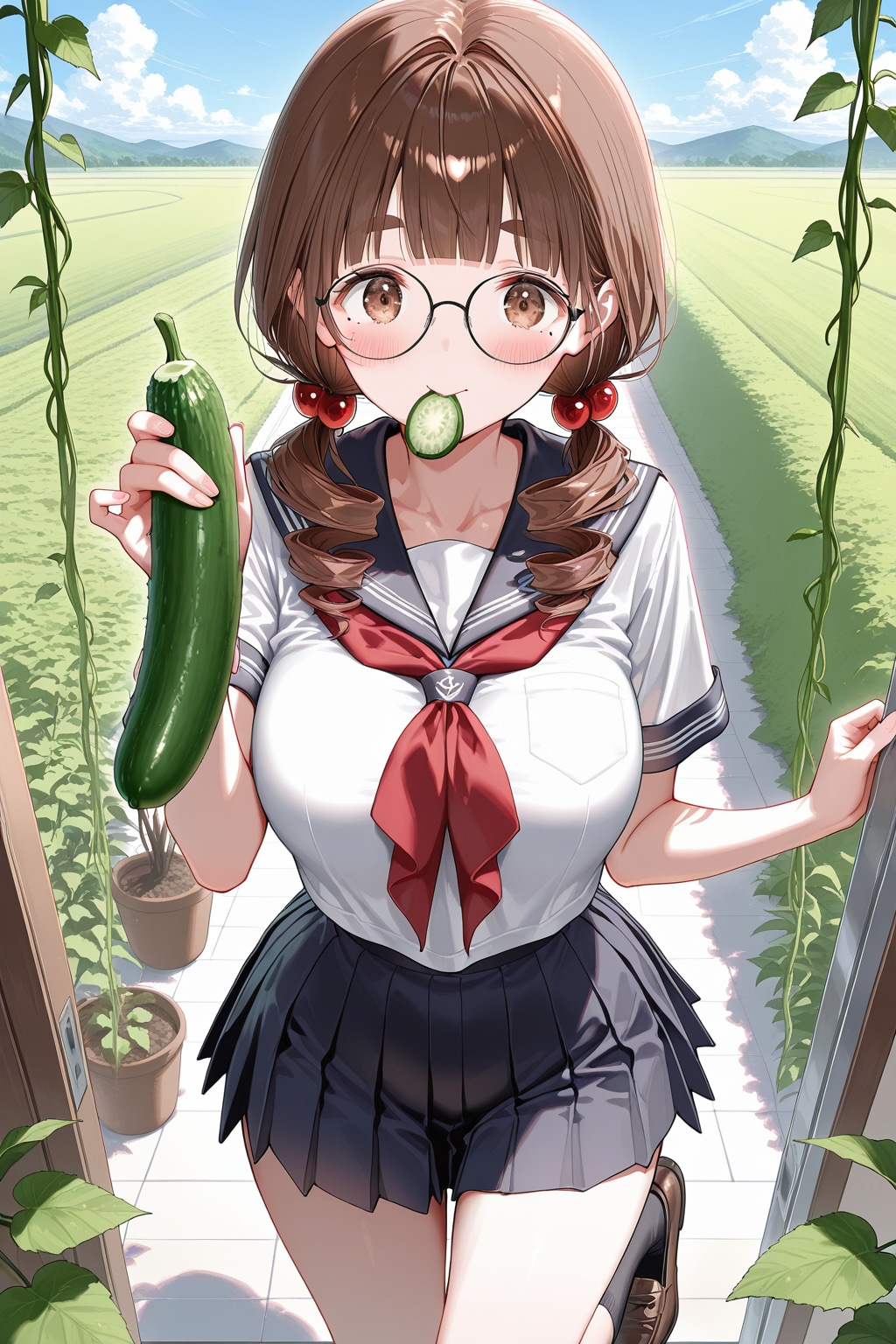 とれたてキュウリをいただきます♪