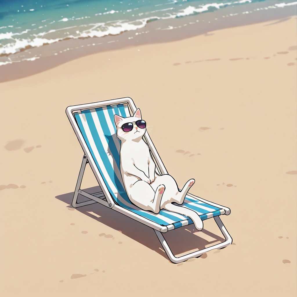 日光浴するただのねこ