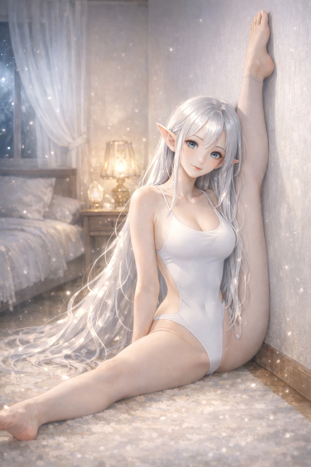 エルフの優雅なストレッチ