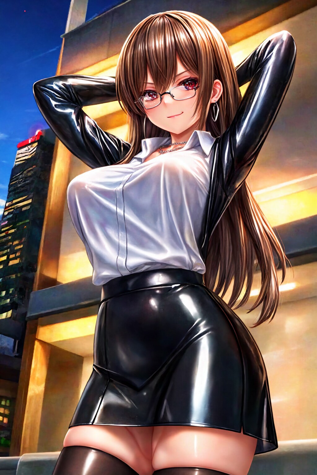 ブラックラテックス メガネOL